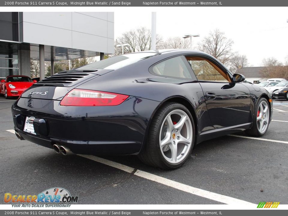 2008 Porsche 911 Carrera S Coupe Midnight Blue Metallic / Sand Beige Photo #5