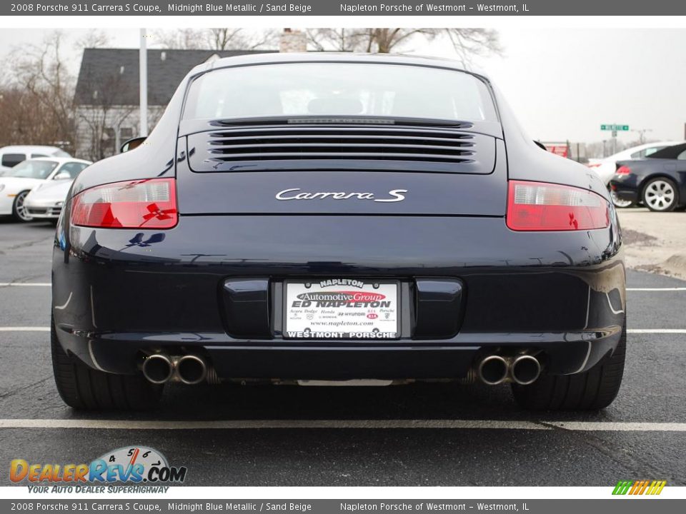 2008 Porsche 911 Carrera S Coupe Midnight Blue Metallic / Sand Beige Photo #6