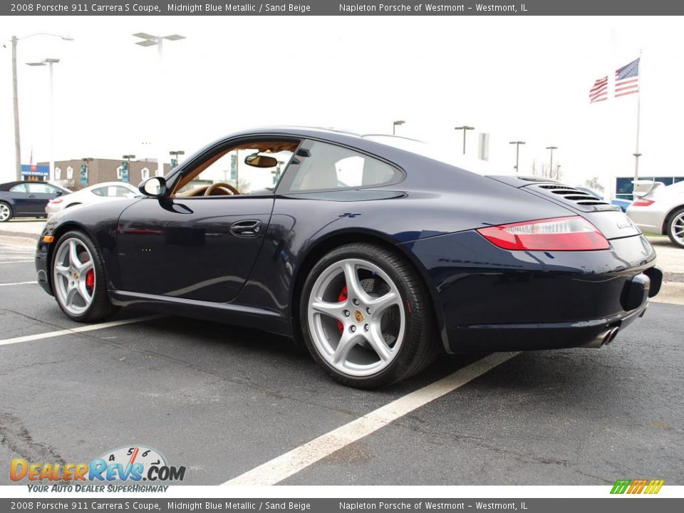 2008 Porsche 911 Carrera S Coupe Midnight Blue Metallic / Sand Beige Photo #7