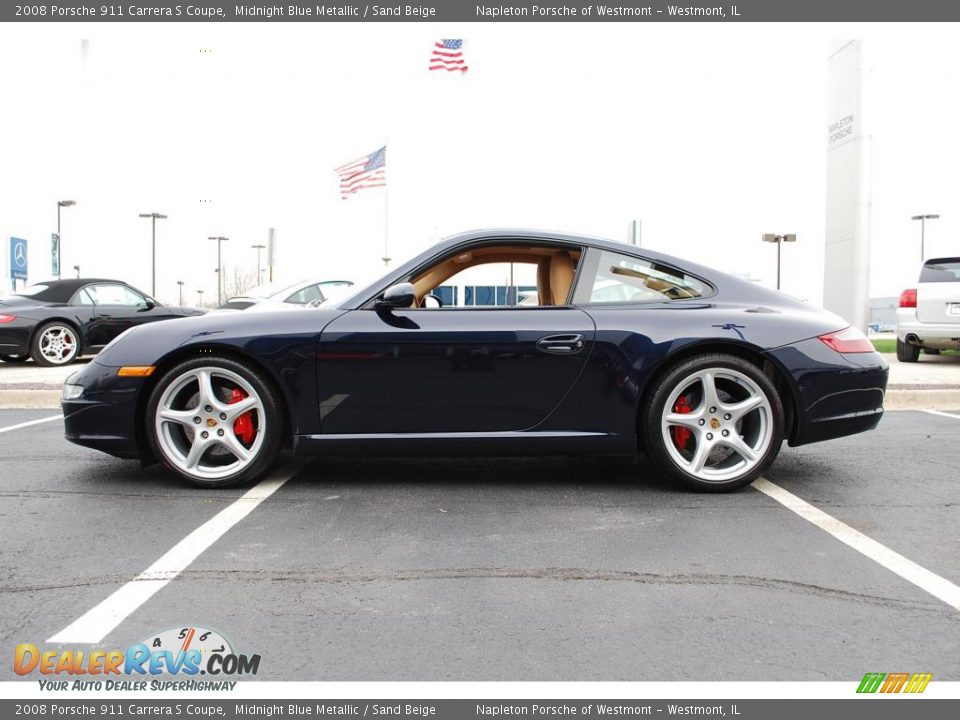 2008 Porsche 911 Carrera S Coupe Midnight Blue Metallic / Sand Beige Photo #8