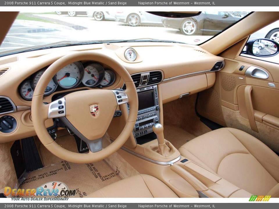 2008 Porsche 911 Carrera S Coupe Midnight Blue Metallic / Sand Beige Photo #9