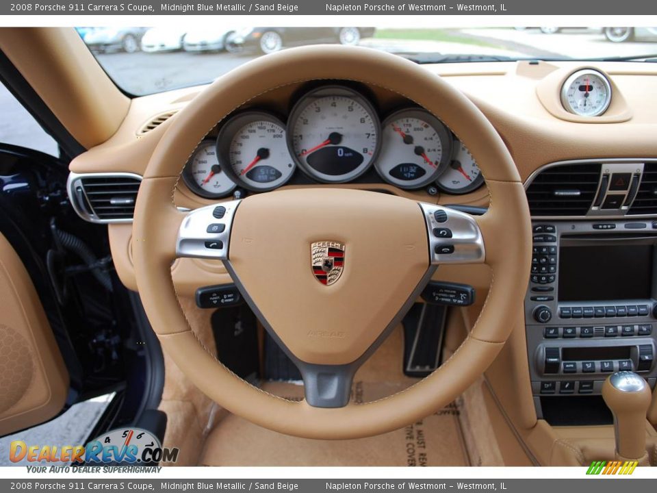 2008 Porsche 911 Carrera S Coupe Midnight Blue Metallic / Sand Beige Photo #10
