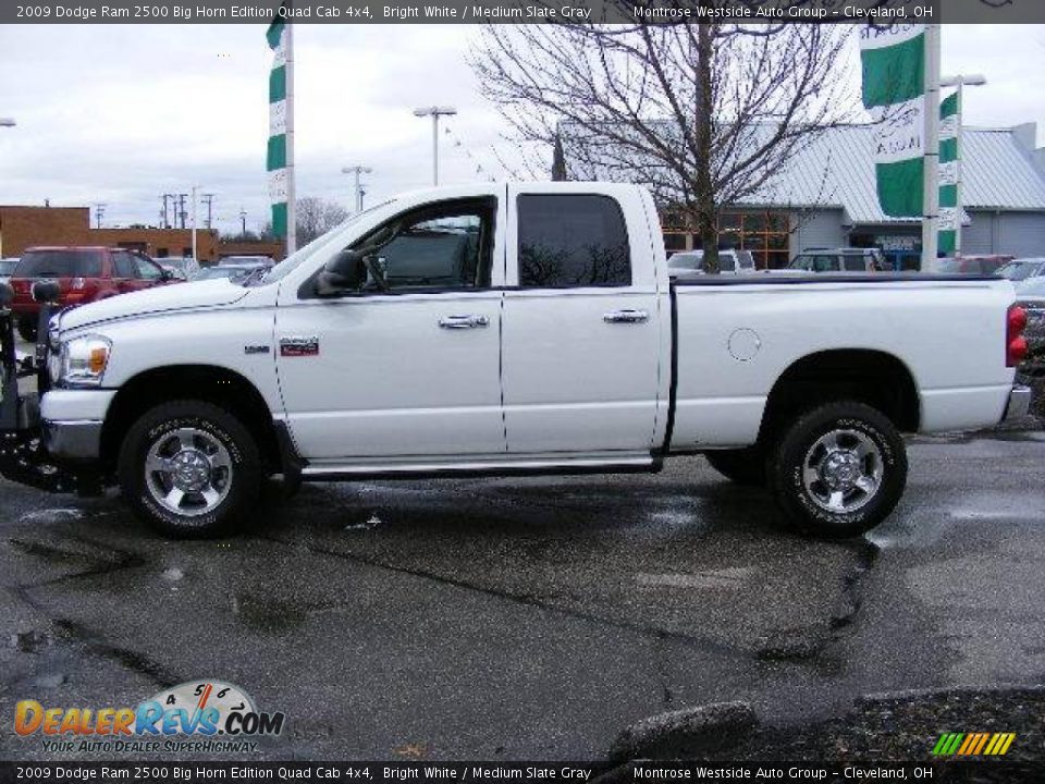 2009 Dodge Ram 2500 Big Horn Edition Quad Cab 4x4 Bright White / Medium Slate Gray Photo #4