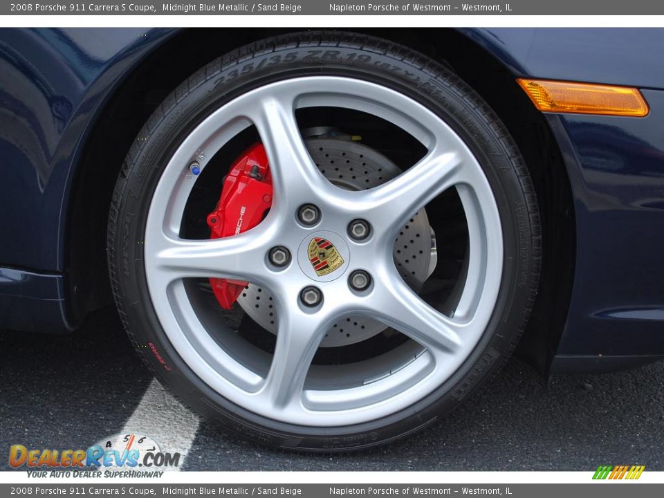 2008 Porsche 911 Carrera S Coupe Midnight Blue Metallic / Sand Beige Photo #18