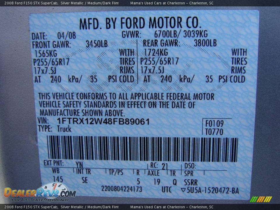 2008 Ford F150 STX SuperCab Silver Metallic / Medium/Dark Flint Photo #19