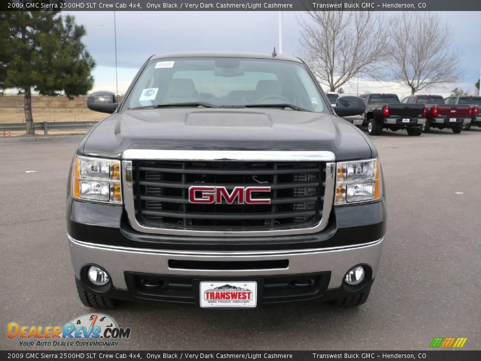 2009 GMC Sierra 2500HD SLT Crew Cab 4x4 Onyx Black / Very Dark Cashmere/Light Cashmere Photo #2