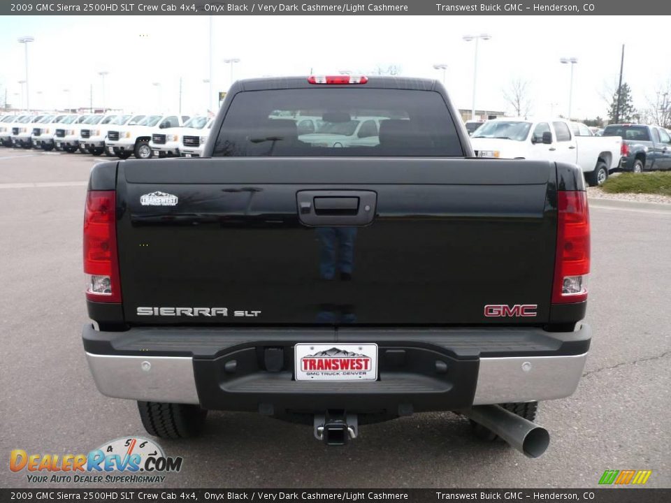 2009 GMC Sierra 2500HD SLT Crew Cab 4x4 Onyx Black / Very Dark Cashmere/Light Cashmere Photo #4