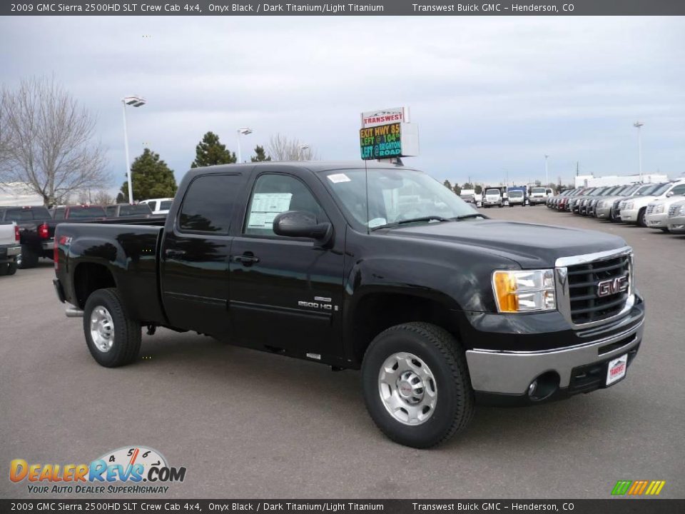 2009 GMC Sierra 2500HD SLT Crew Cab 4x4 Onyx Black / Dark Titanium/Light Titanium Photo #1