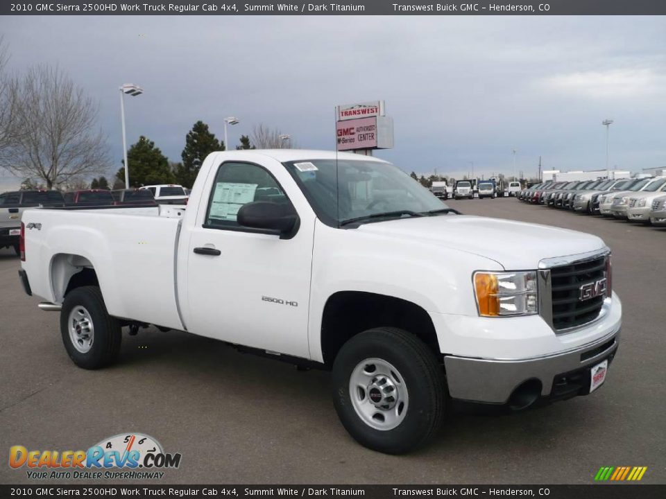 2010 GMC Sierra 2500HD Work Truck Regular Cab 4x4 Summit White / Dark Titanium Photo #1