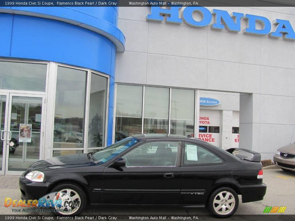 1999 Honda Civic Si Coupe Flamenco Black Pearl / Dark Gray Photo #3