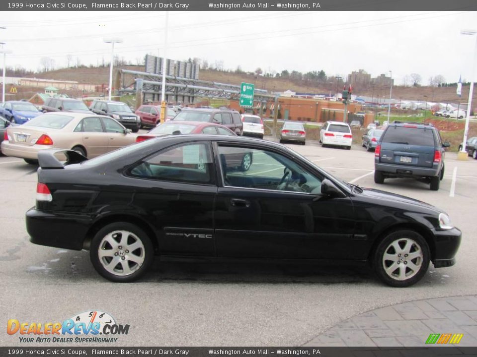1999 Honda Civic Si Coupe Flamenco Black Pearl / Dark Gray Photo #9