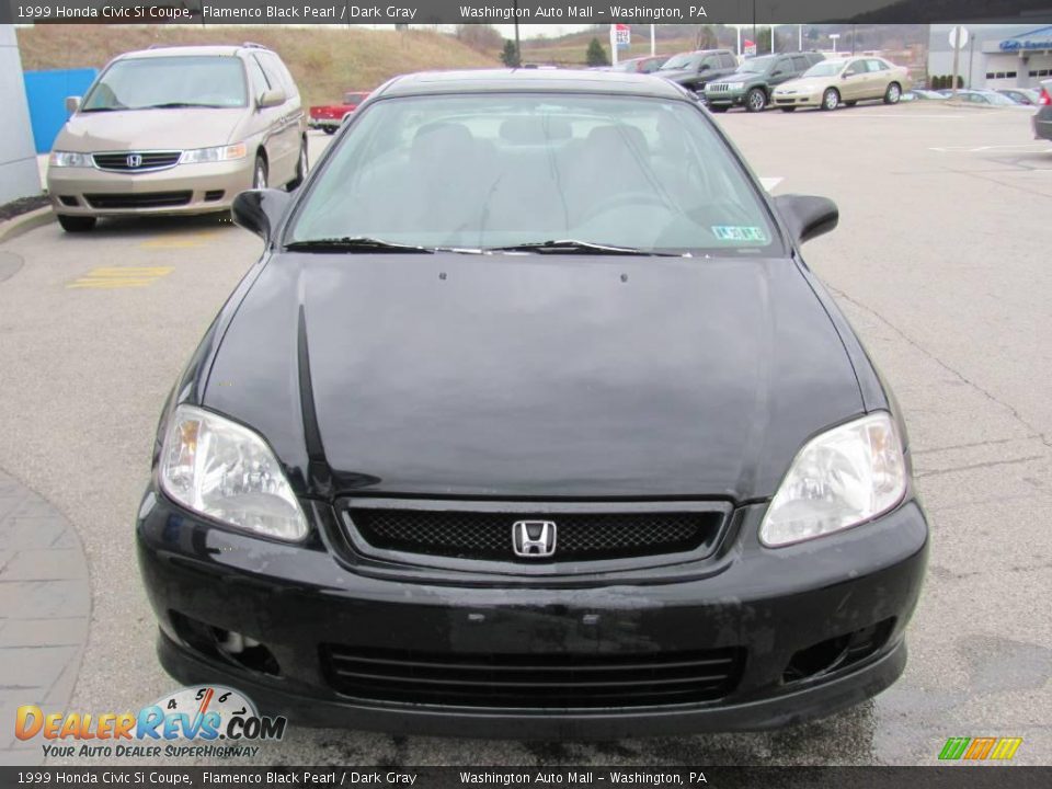 1999 Honda Civic Si Coupe Flamenco Black Pearl / Dark Gray Photo #11