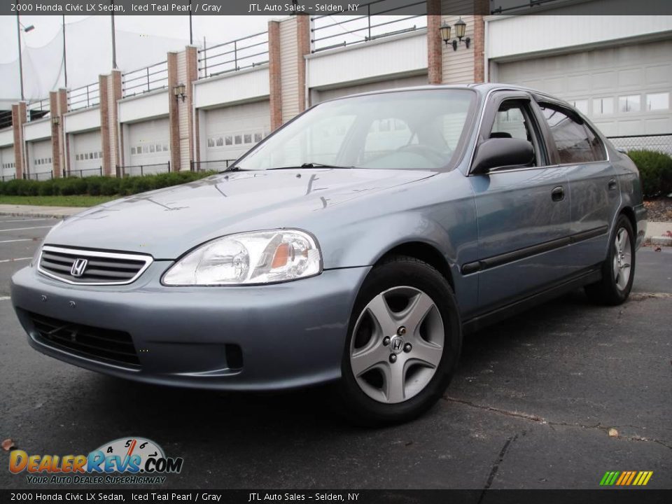 2000 Honda Civic LX Sedan Iced Teal Pearl / Gray Photo #1