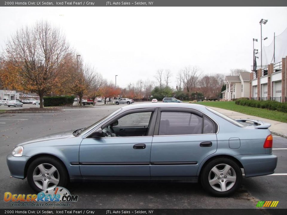 2000 Honda Civic LX Sedan Iced Teal Pearl / Gray Photo #2