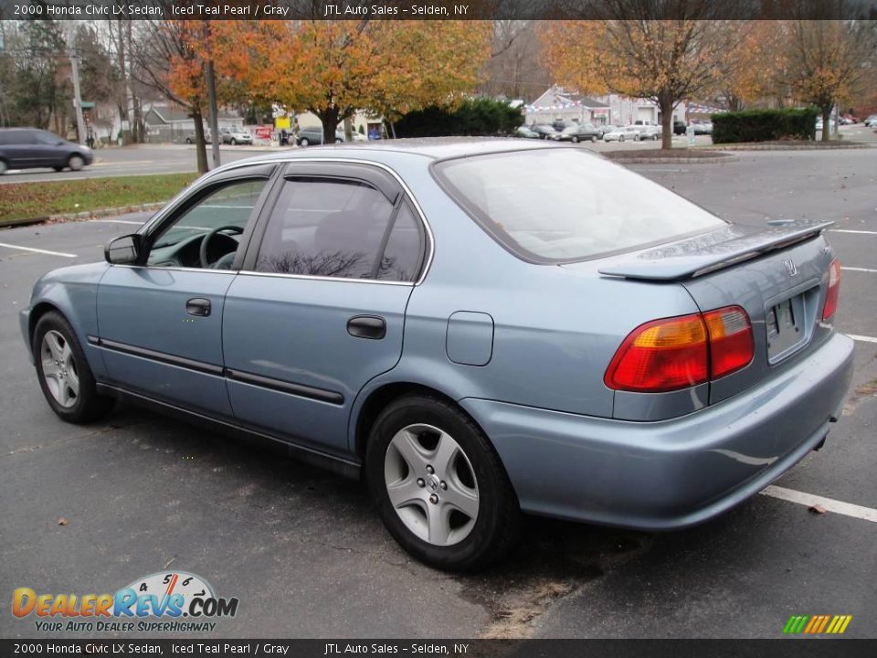 2000 Honda Civic LX Sedan Iced Teal Pearl / Gray Photo #3