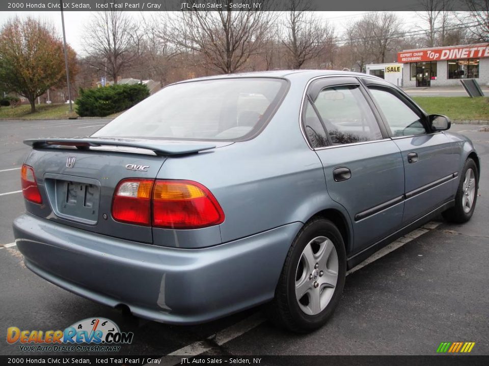 2000 Honda Civic LX Sedan Iced Teal Pearl / Gray Photo #5