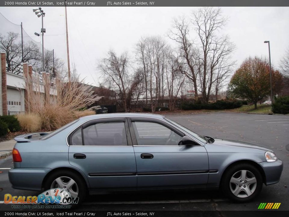 2000 Honda Civic LX Sedan Iced Teal Pearl / Gray Photo #6