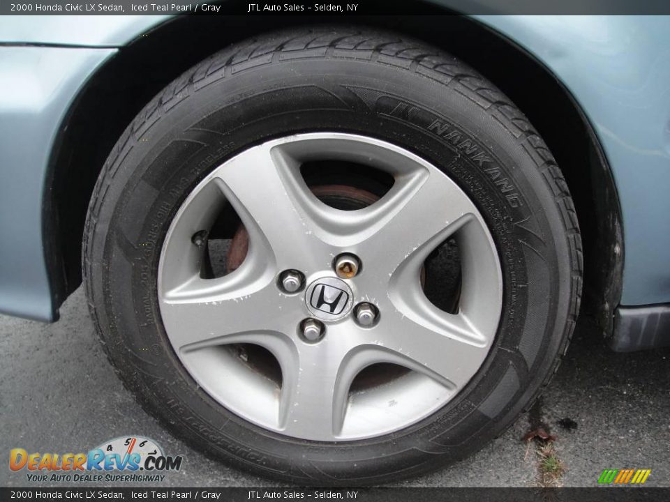 2000 Honda Civic LX Sedan Iced Teal Pearl / Gray Photo #8