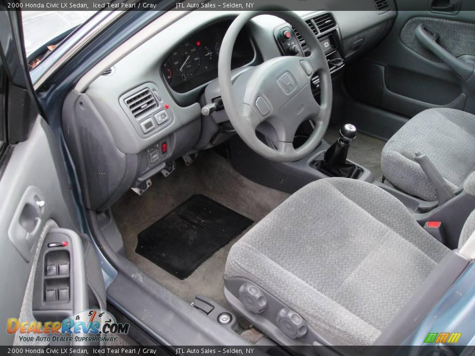 2000 Honda Civic LX Sedan Iced Teal Pearl / Gray Photo #12