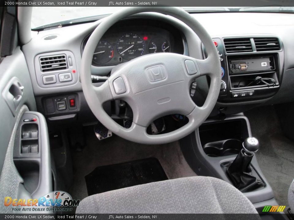 2000 Honda Civic LX Sedan Iced Teal Pearl / Gray Photo #13