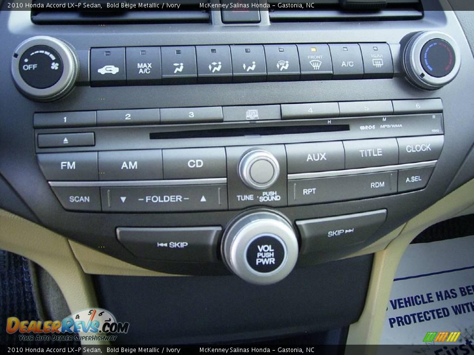 2010 Honda Accord LX-P Sedan Bold Beige Metallic / Ivory Photo #24