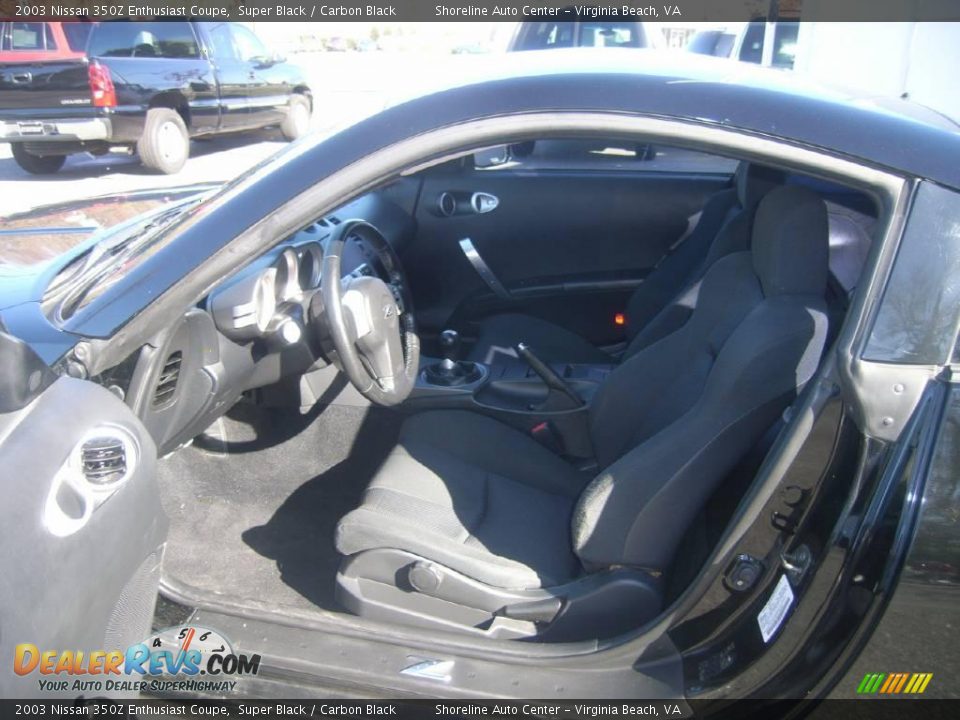 2003 Nissan 350Z Enthusiast Coupe Super Black / Carbon Black Photo #12