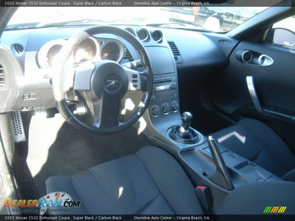 2003 Nissan 350Z Enthusiast Coupe Super Black / Carbon Black Photo #13