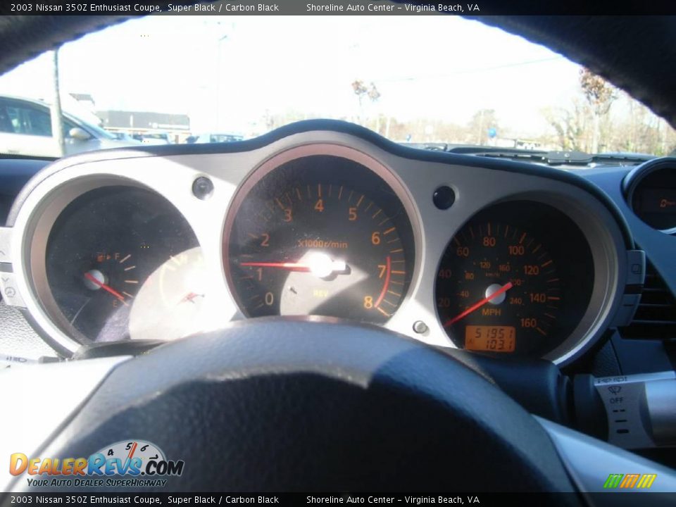 2003 Nissan 350Z Enthusiast Coupe Super Black / Carbon Black Photo #16