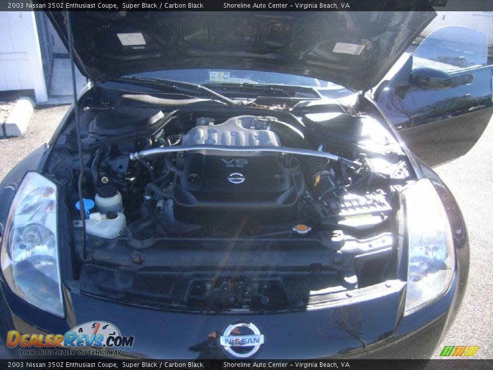 2003 Nissan 350Z Enthusiast Coupe Super Black / Carbon Black Photo #17