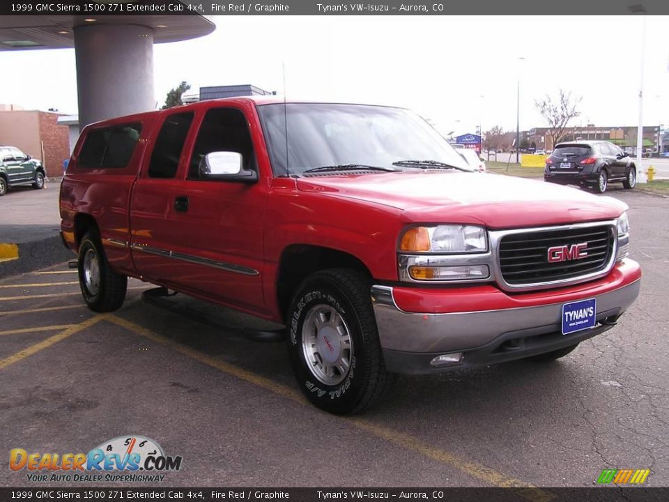 1999 GMC Sierra 1500 Z71 Extended Cab 4x4 Fire Red / Graphite Photo #3