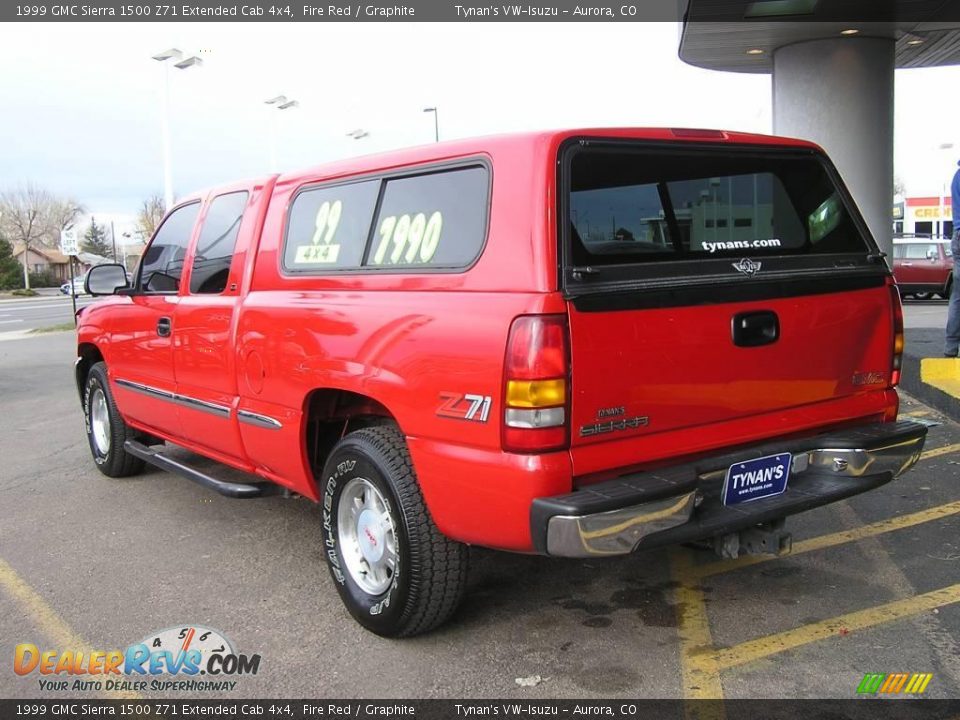 1999 GMC Sierra 1500 Z71 Extended Cab 4x4 Fire Red / Graphite Photo #4