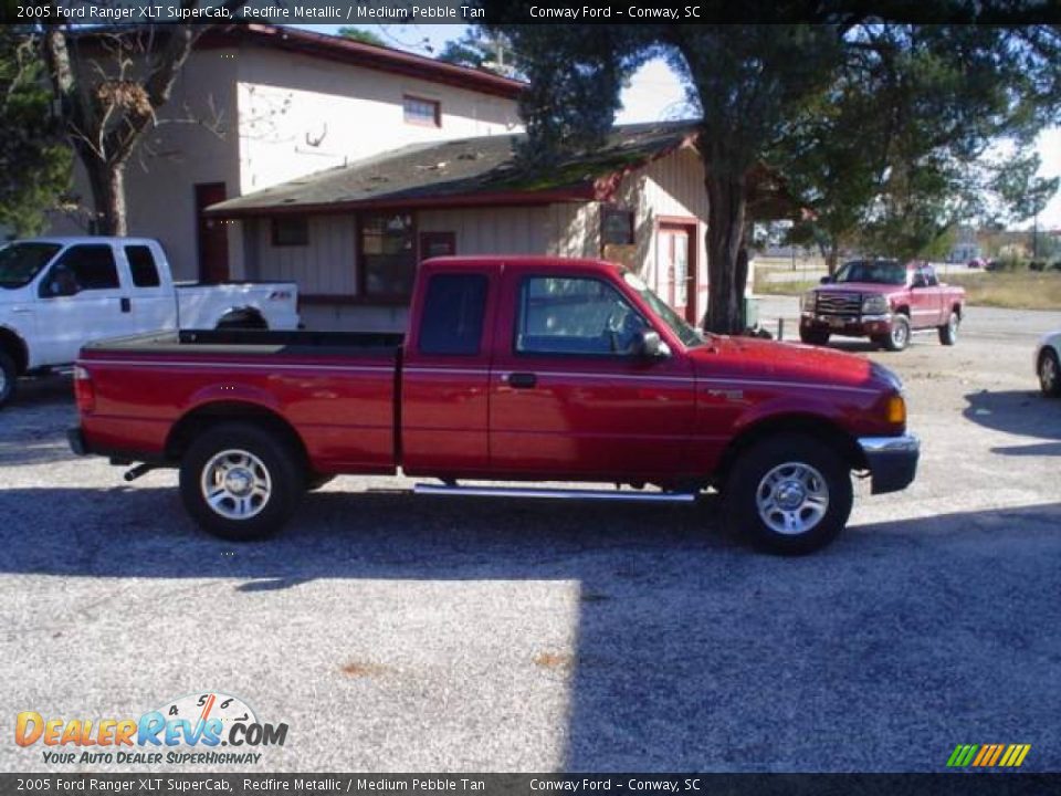 2005 Ford Ranger XLT SuperCab Redfire Metallic / Medium Pebble Tan Photo #4