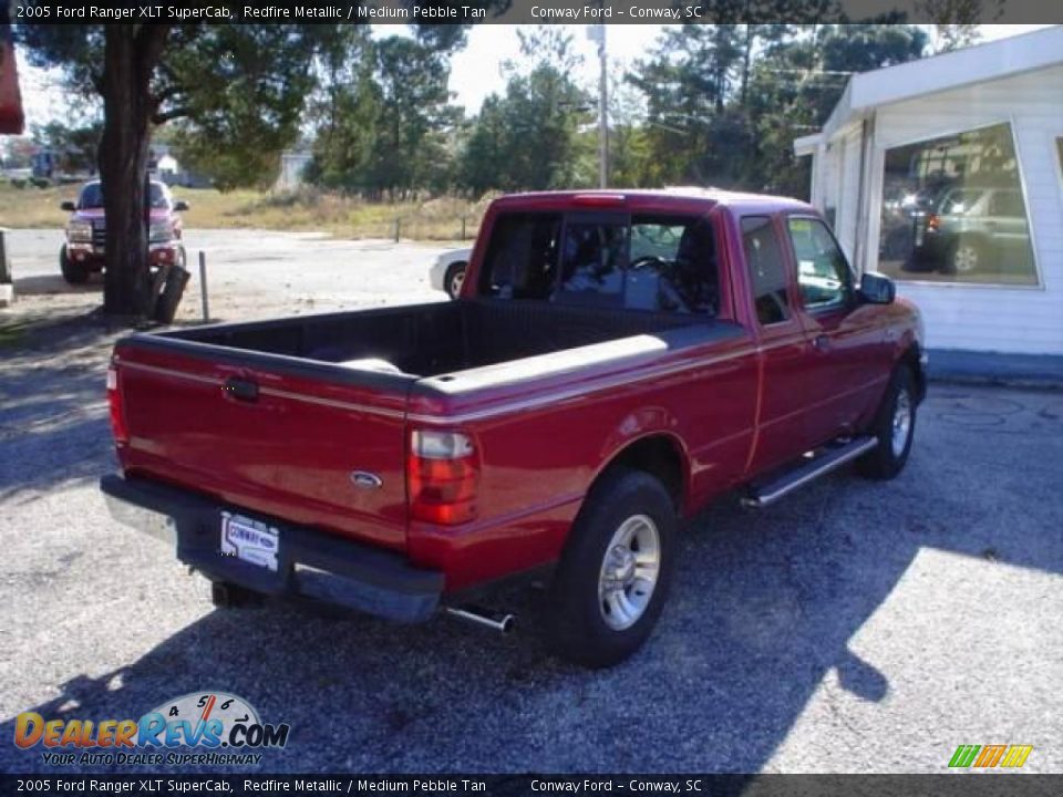 2005 Ford Ranger XLT SuperCab Redfire Metallic / Medium Pebble Tan Photo #5