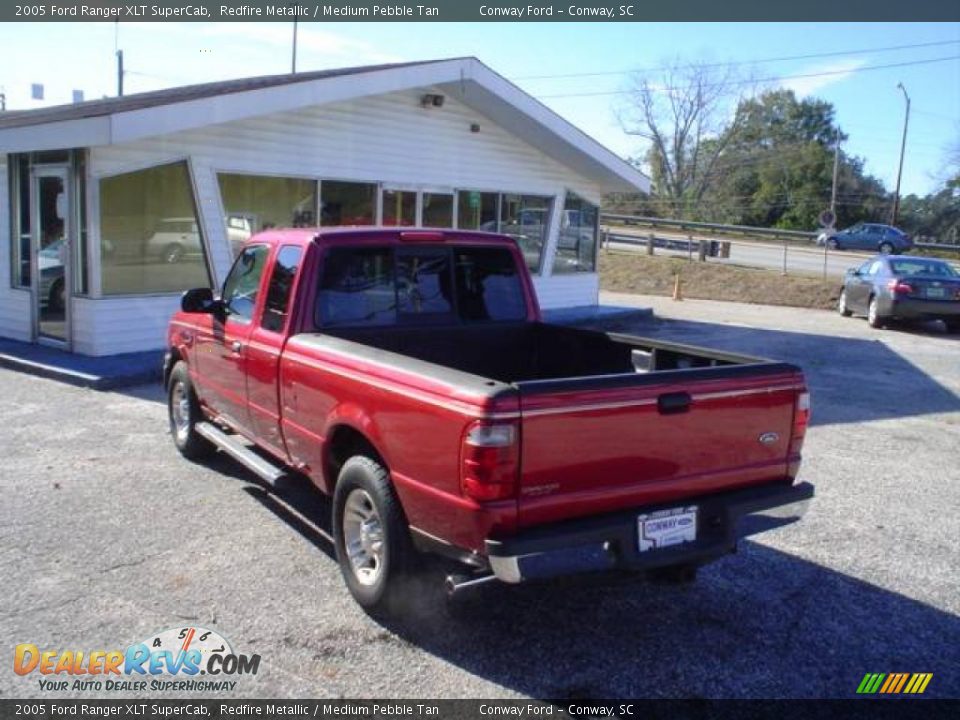 2005 Ford Ranger XLT SuperCab Redfire Metallic / Medium Pebble Tan Photo #7