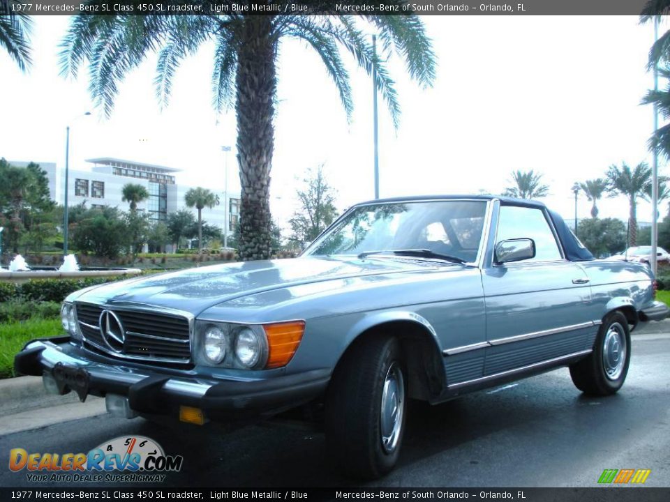 1977 Mercedes-Benz SL Class 450 SL roadster Light Blue Metallic / Blue Photo #2