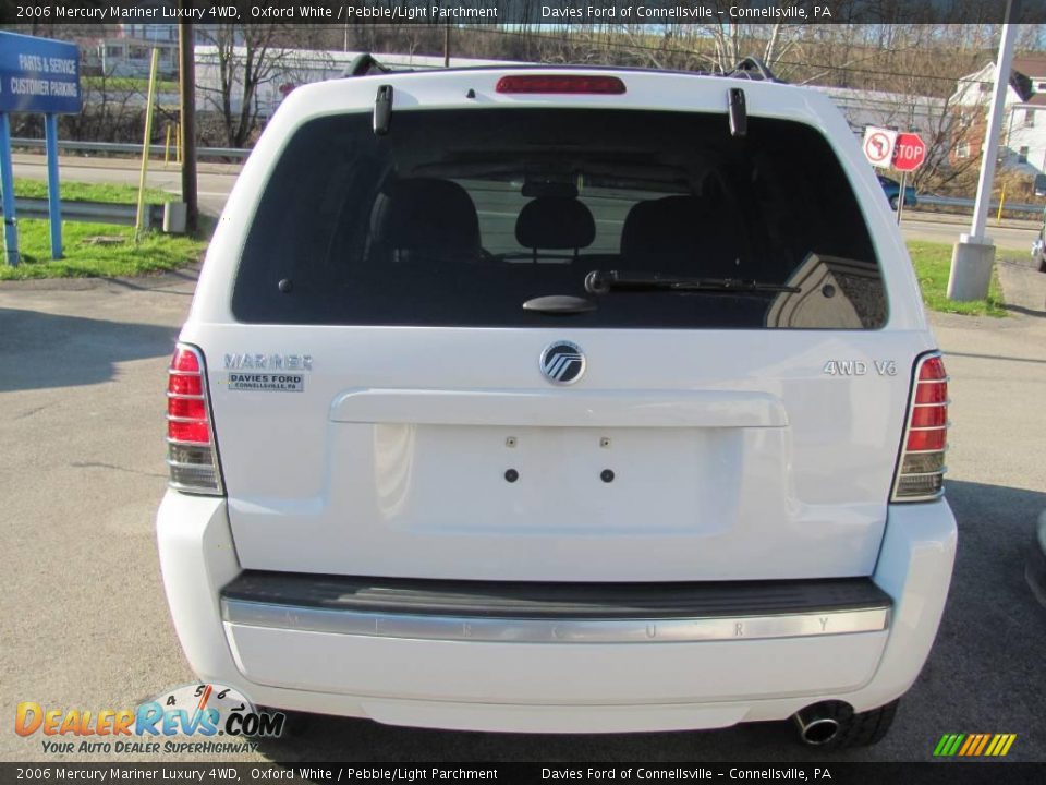 2006 Mercury Mariner Luxury 4WD Oxford White / Pebble/Light Parchment Photo #6