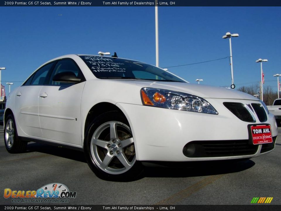 2009 Pontiac G6 GT Sedan Summit White / Ebony Photo #1