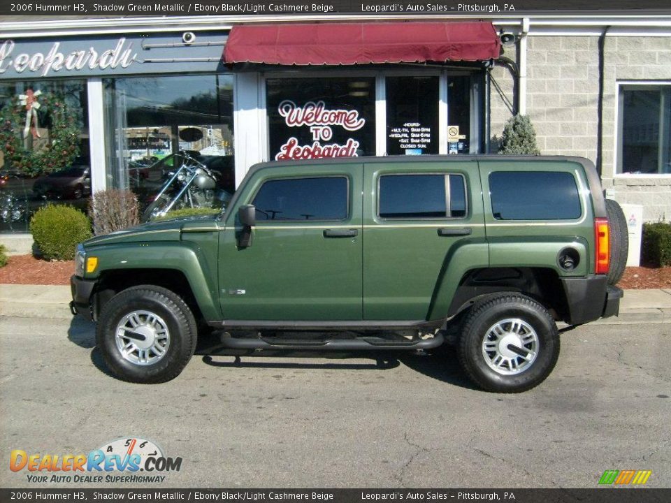 2006 Hummer H3 Shadow Green Metallic / Ebony Black/Light Cashmere Beige Photo #2