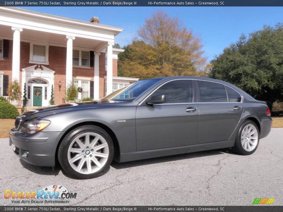 2006 BMW 7 Series 750Li Sedan Sterling Grey Metallic / Dark Beige/Beige III Photo #2