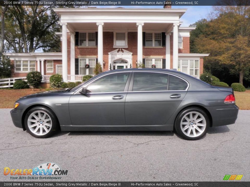 2006 BMW 7 Series 750Li Sedan Sterling Grey Metallic / Dark Beige/Beige III Photo #3