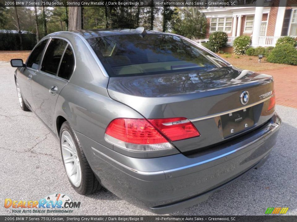2006 BMW 7 Series 750Li Sedan Sterling Grey Metallic / Dark Beige/Beige III Photo #5