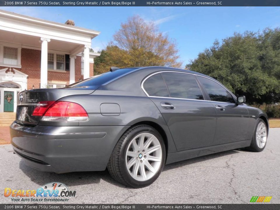 2006 BMW 7 Series 750Li Sedan Sterling Grey Metallic / Dark Beige/Beige III Photo #8