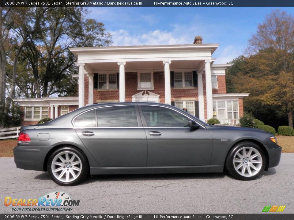 2006 BMW 7 Series 750Li Sedan Sterling Grey Metallic / Dark Beige/Beige III Photo #9