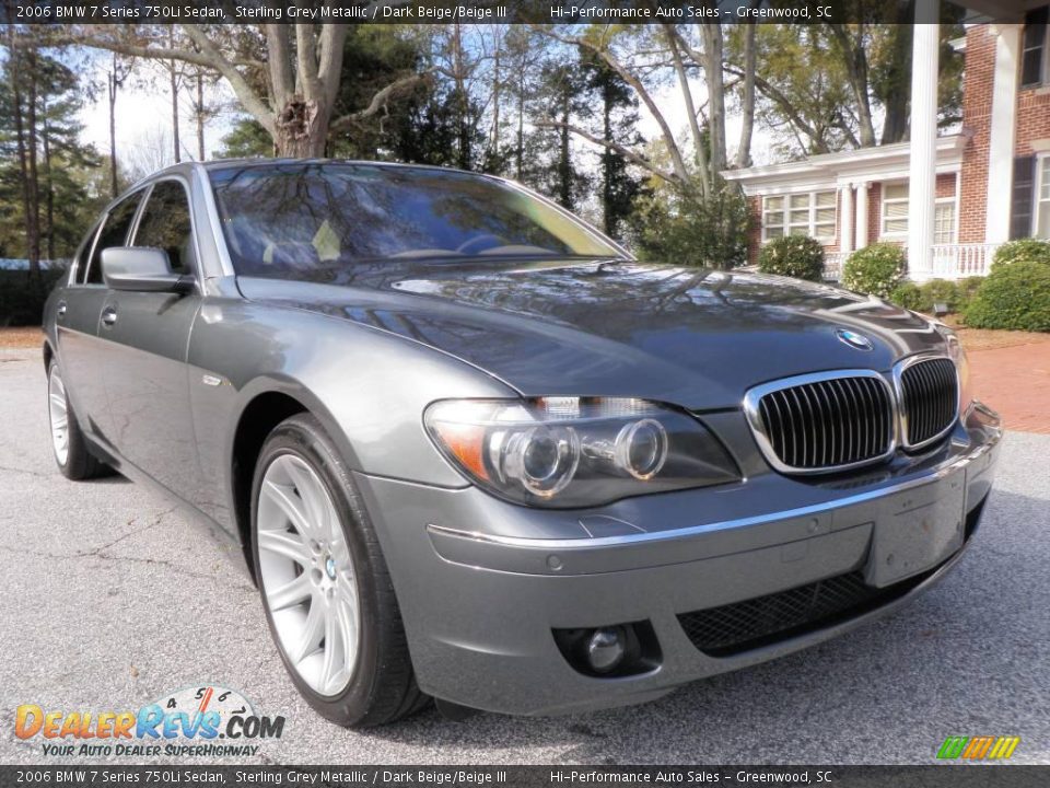 2006 BMW 7 Series 750Li Sedan Sterling Grey Metallic / Dark Beige/Beige III Photo #11