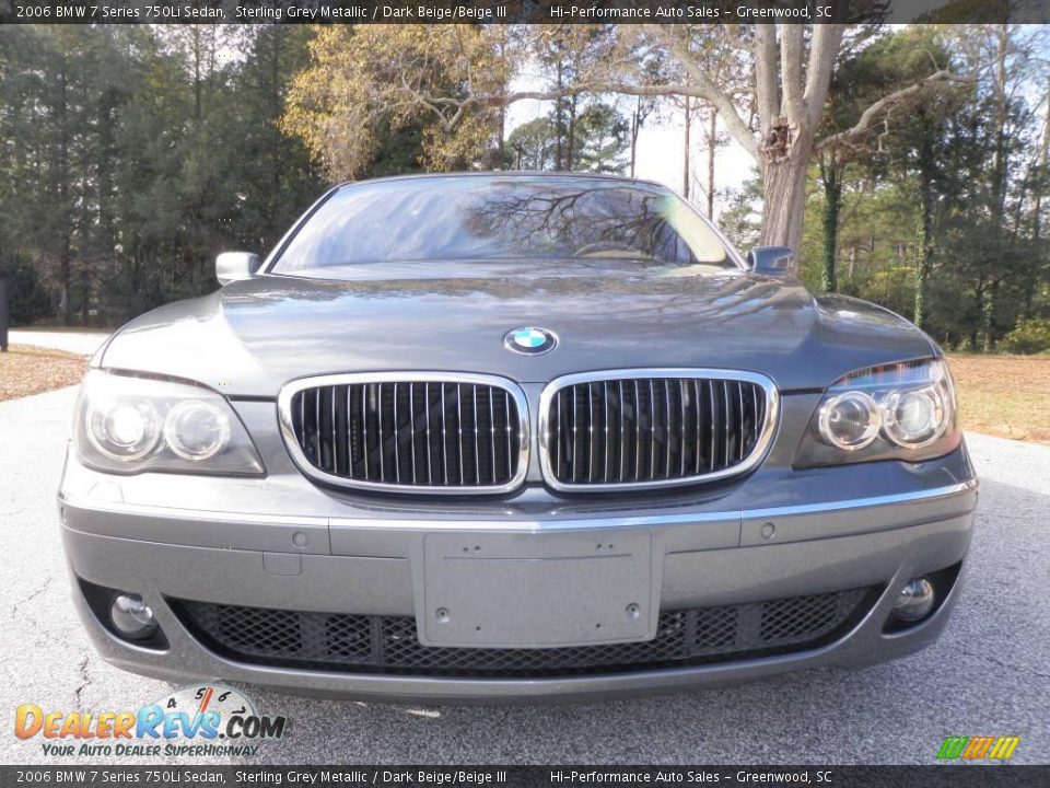 2006 BMW 7 Series 750Li Sedan Sterling Grey Metallic / Dark Beige/Beige III Photo #12