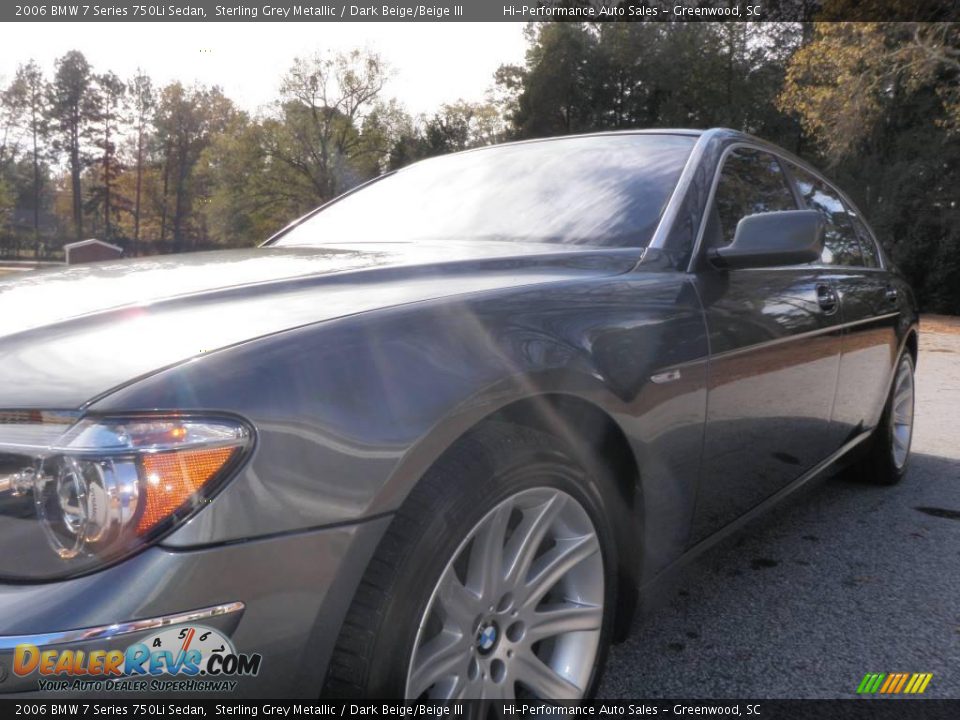 2006 BMW 7 Series 750Li Sedan Sterling Grey Metallic / Dark Beige/Beige III Photo #15