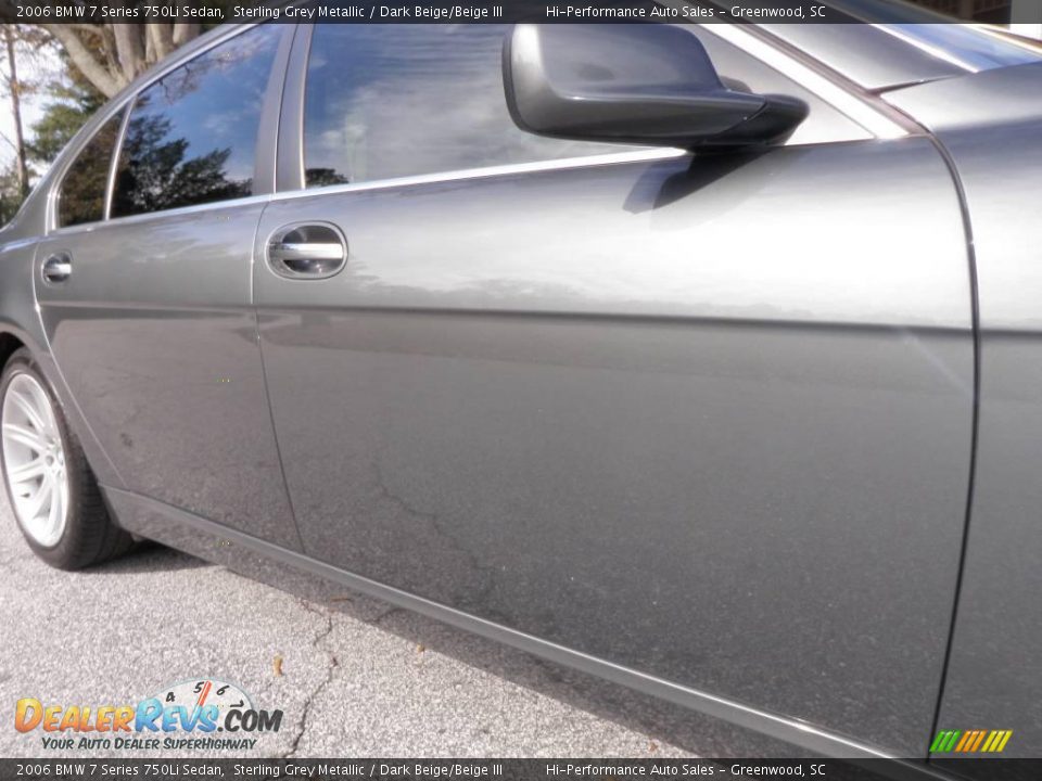 2006 BMW 7 Series 750Li Sedan Sterling Grey Metallic / Dark Beige/Beige III Photo #16