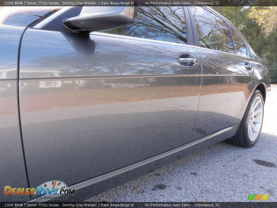 2006 BMW 7 Series 750Li Sedan Sterling Grey Metallic / Dark Beige/Beige III Photo #17