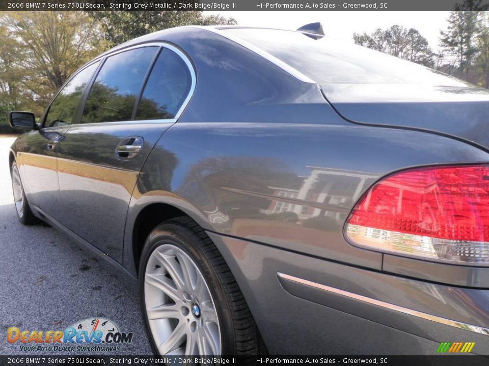 2006 BMW 7 Series 750Li Sedan Sterling Grey Metallic / Dark Beige/Beige III Photo #18