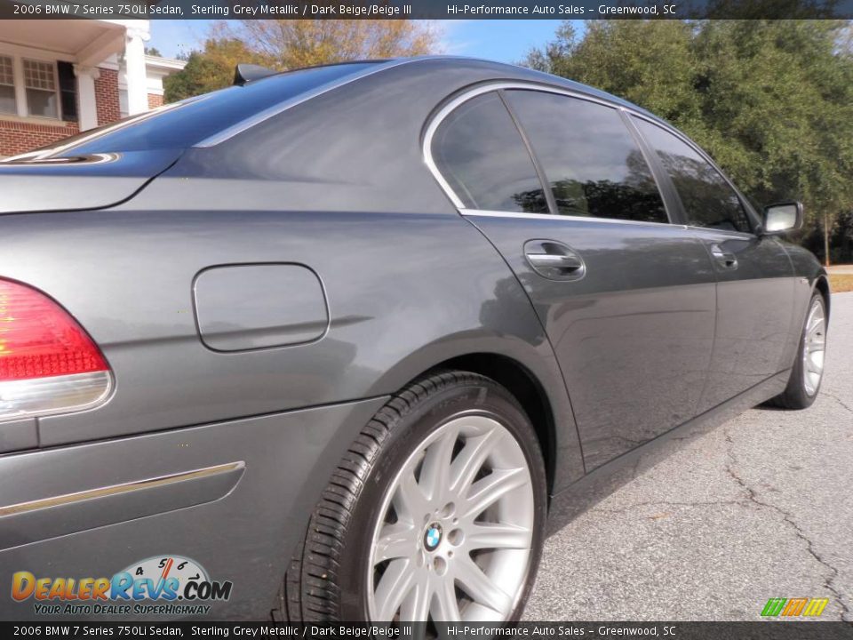 2006 BMW 7 Series 750Li Sedan Sterling Grey Metallic / Dark Beige/Beige III Photo #19